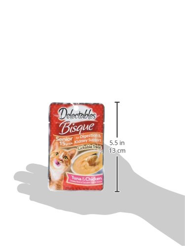 Delectables Bisque Senior 15 Years+ Lickable Wet Cat Treats - Tuna & Chicken - 12 Pack