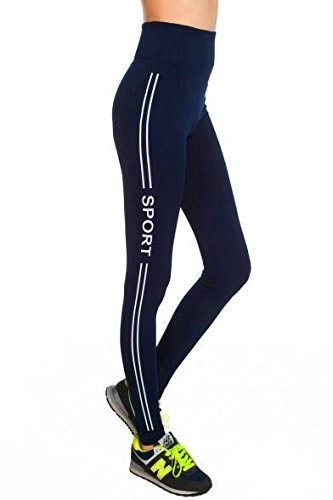 girls blue sports gym high waist rise compression stretchable yoga legging