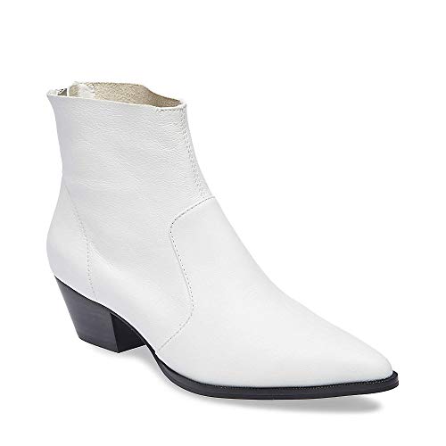 Steve Madden Women's CAFÃ‰ Western Boot, White Leather, 9 M US