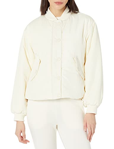 AMAZON ESSENTIALS WOMEN’S RELAXED-FIT RECYCLED POLYESTER PADDED CROPPED BOMBER JACKET (AVAILABLE IN PLUS SIZE) (PREVIOUSLY AMAZON AWARE), IVORY, 4X
