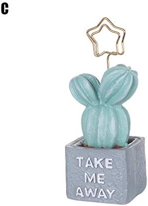 WusongBH Clamps Stand Photos Clips Table Numbers Holder Place Card, Fashion Paper Clamp Stationery Resin Desktop Decoration 1pc(C)