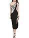 Meaneor Women One Shoulder Sequins Dress Cocktail Prom Party Gown Bridesmaids Long Dresses Silver M