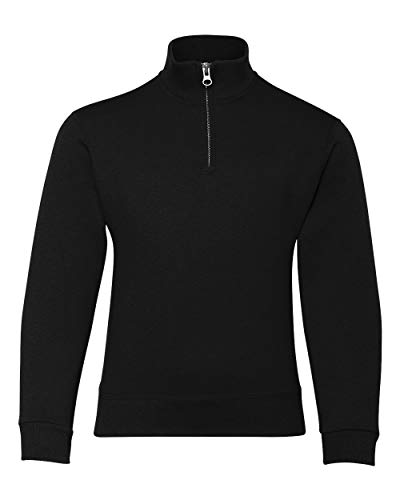 Jerzees 8 oz 50/50 NuBlend Quarter-Zip Cadet Collar Sweatshirt (995Y) -BLACK -S