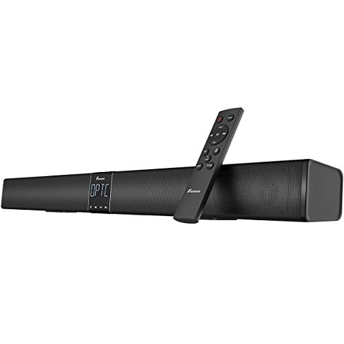 Soundbar, Foxnovo 40W Sound Bars for TV 30 Inch 4 Speakers Strong Bass Bluetooth Soundbar Wired Home Theater Speaker System with Remote Control & Wall Mountable