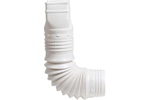 AMERIMAX Flex-Drain 53227 Flexible Downspout Extension Adapter, 2 by 3 by 4-Inch, White