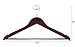 TOPIA HANGER Luxury Wooden Suit Hangers for Closet - Cherry Wood With Extra Thick Hook and Non-Slip Pants Bar, Heavy Duty Coat Hangers With Notches for Shirts - 16 Pack CT01M