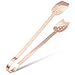 Juvale Rose Gold Copper Metal Food and Appetizer Serving Tongs, 9.5 x 1.3 Inches