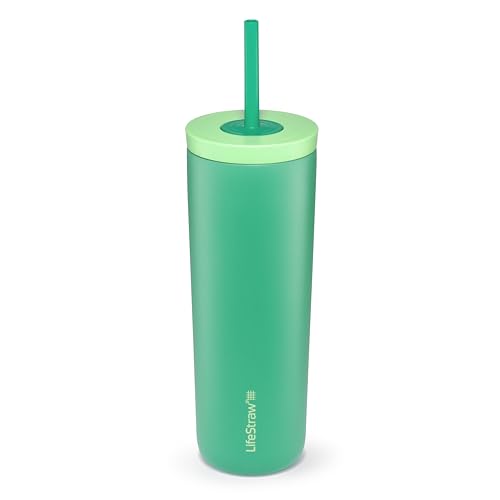 LifeStraw Go Series Tumbler 18oz Stainless Steel Cactus Green
