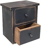 Black Distressed Wood Farmhouse Drawers Country Primitive Storage Décor