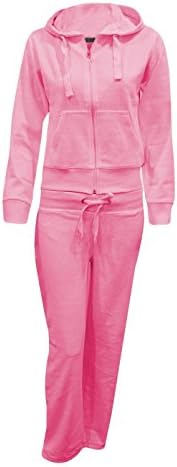 LADIES VELOUR TRACKSUITS, VELOUR HOODIE AND JOGGING PANTS (XL (UK SIZE 14-16), Baby Pink)