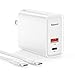 USB C Wall Charger, Baseus 30W 2 Port Fast Charger with PD3.0 and QC3.0, Foldable Plug Charger with USB C Cable for Mobile Phone, Pad and More.