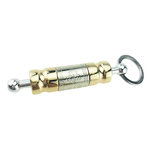 Cigar Punch Cigar Cutter Carving 2 Size Blades Retractable and Screw Out Gift Box Included Smoking Accessories (Gold)
