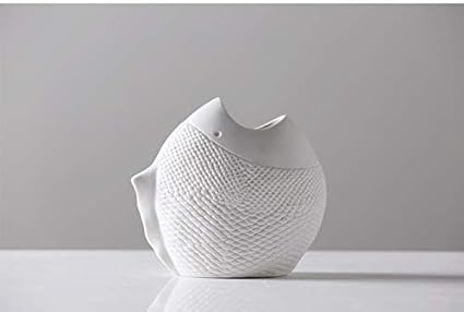 Minimalist Modern White Fish Shape Flower Arrangement Vase