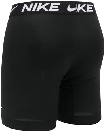 Cuecas Boxer Essenciais Masculinas Pack Long Short de 3 – Perna Estendida, Sem Atritos, Suporte, Preto/Preto/Preto, M