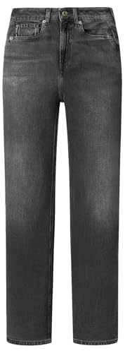 Pepe Jeans Straight Jeans Uhw Lexa, Noir (Denim-9fa), 26W / 32L Femme