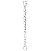 1pc Adabele Authentic 925 Sterling Silver 2 inch Chain Extender with Clasp Removable Adjustable Cable Chain Extension for Necklace Bracelet Anklet Jewelry Making SS303-2