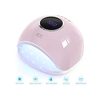 Abody Nail Lamp 48W UV LED Nail Dryer, Gel Nail Lamp with 5 Timer Setting, Automatic Sensor, LCD Display, Memory and Pause Timer Function for Fingernail & Toenail, Pink