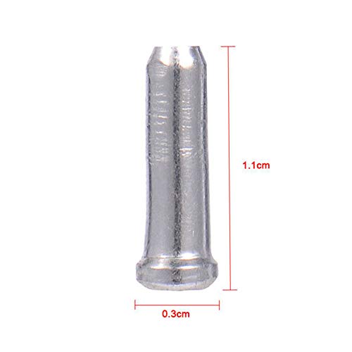 Huture 200Pcs Alloy Bicycles Brake Cable Caps End Tips Shifter Crimp Ferrules Caps for Road Mountain Bikes Silver