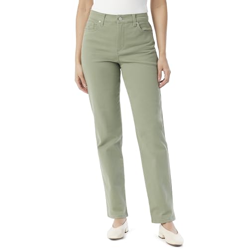 Gloria Vanderbilt Women’s Amanda Classic High Rise Tapered Jean Standard, Garden SAGE