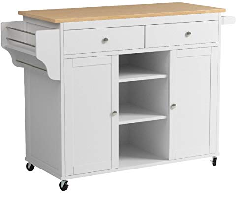 Baxton Studio Meryland White Modern Kitchen Island Cart