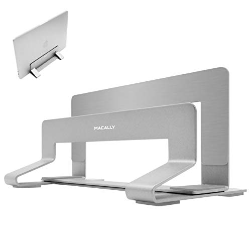 Macally Vertical Laptop Stand for Desk Space – Adjustable Vertical Stand Cradle – Laptop Holder – Apple MacBook Pro Air/Asus Chromebook Flip Samsung Notebook 9 Lenovo ThinkPad Dell XPS Acer Switch