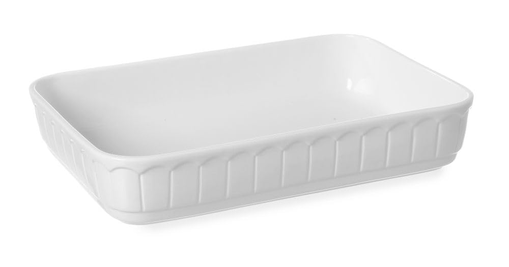 HENDI 786383 Rustica oven dish rectangular, 375 x 260 x (H) 75 mm, White