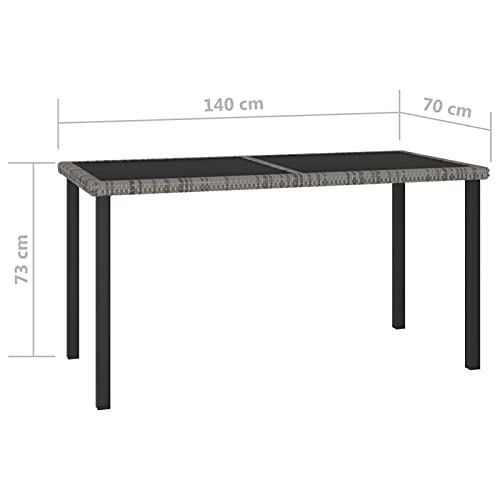Tidyard 7-TLG. Sitzgruppe Sitzgarnitur Gartengarnitur Gartenset Gartenmöbel Esstisch Gartentisch Gartenstuhl Tisch Stühle Poly Rattan Grau – Bild 6