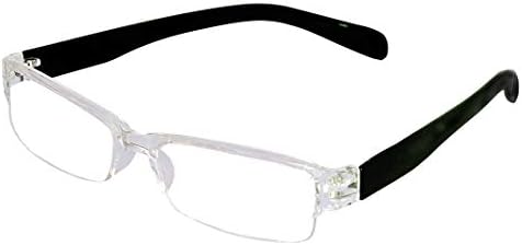AKSHAJ™ Transparent Half Rim Reading (Near Vision) Glasses - (Black, 2.0)