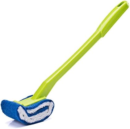 RoseAmor Multipurpose Curved Bathroom Toilet Scrub Brush Tool Home Plastic Washing Scrubbing Brush (Green)