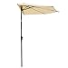 Yescom 9Ft Beige Outdoor Patio Half Umbrella Cafe Wall Balcony Door 5 Ribs Tilt Aluminum Sun Shade