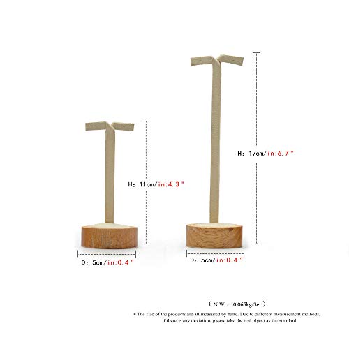 image for Oirlv Wood 2 Pcs Earring Display Stand T-Shape Showcase Tradeshow Earr