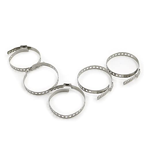 10 Pcs Car Stainless Steel Crimp Clamps - CV Joint Starter Clamps - Large/Small Kits with Universal Adjustable Shaft