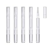 E-lishine 3 ml Transparent Twist Pens Empty Nail Oil Pen with Brush Tip,Lip Gloss Container Applicators Growth Liquid Tube,Set of 5