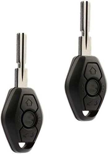 2-Pack Key Case Remote Uncut Key Shell Case Car Key Fob Keyless Entry Remote Compatible for BMW 3, 5, 7 Series, M3, M5, M6, Z3, Z4, Z8 (LX8FZV, 6955750)