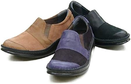 Amazon 日本製 本革 コンフォートシューズ 幅広 4e スリッポン レディース スニーカー ローカット カジュアルシューズ 黒 歩きやすい 痛くない サイドゴア 大きいサイズ ノーブランド品 ローファー スリッポン