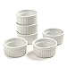 K BASIX 4.5 oz Porcelain Ramekin Pudding Cups, Dipping Bowls, Souffle Dishes, Creme Brulee Set, Classic Style White Ramekins Set for Baking, Custard, Pudding Cups, Set of 6, Oven Safe