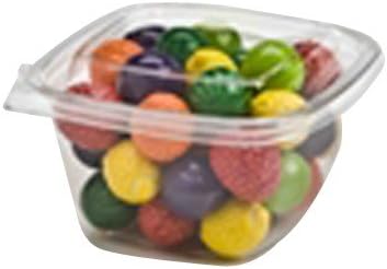 8 oz. Clear Square Tamper Resistant Plastic Deli Container with Flat Lid Combo - 250 per case