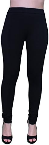 High Waist Super Sexy Full Length Dressy Thick Black Leggings By Mine TA7264BLK