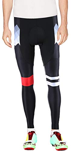image for Balnna Men Bike Pants, Long Thermal 3D Padded Cycling Tights Leggings 