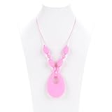 Consider It Maid Silicone Teething Necklace for Mom to Wear - FREE E-BOOK - BPA FREE and FDA Approved - Baby Love (Pink)