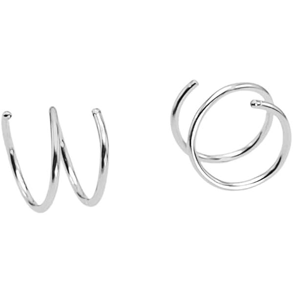 Shining Example Double Hoop Earrings (Gold/Silver