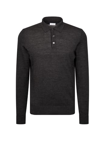 Seidensticker Regular Fit Langarm Polo Chandail, Gris, XL Homme