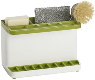 ILO Large Green & White Sink Tidy for Sponges, Brushes & More (16x11.5x14cm)