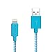 iPhone 5S Charger, 3 Pack Lightning Cable, 6 Ft F-color Braided Apple Certified Lightning iPhone Charger for iPhone 8 7 6S 6 Plus 5S 5C 5 iPhone SE, iPad 4 Air 2 Mini 2 3 4 iPad Pro Orange Green Blue