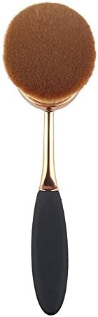 Elfstore Oval Makeup Brush Set (Black Rose Gold) Professional Foundation Contour Blush Concealer Eyebrow Eyeliner Blending Cosmetics Brushes Toothbrush Makeup Brushes (#1 Oval Brush)