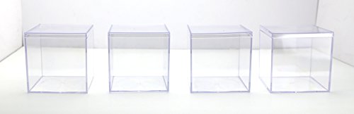 Clear Plastic Box - 4" Square X 4" Tall - 25 Boxes Per Pack
