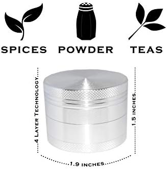 JAR by STASH Finest Airtight Smell Proof Odorless Storage Container Jar, Perfect for Keeping, Spices, Wax. Carved 2” solid block of lightweight space grade aluminum, build to last (Light Silver)