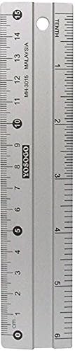 YOSOGO 6-Inch / 15cm Anti-Slip Aluminum Ruler โ Pack of 6 | Lightweight, Durable, & Precise with Non-Slip Backing | Safe for Cutting & Measuring | Perfect for Professional, School, and Home Use
