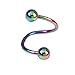 Pixnor 2 X Stylish Multifunction Unisex S Twist Nose Lip Eyebrow Ring Earring Nose Stud (Colorful)