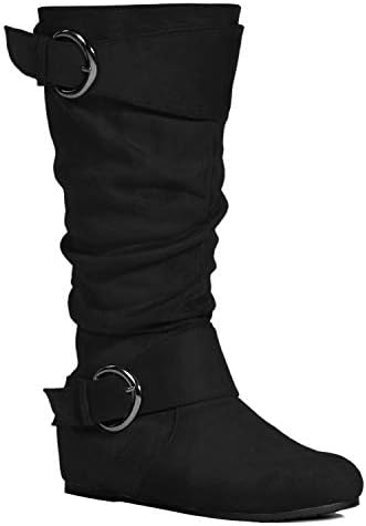 wedge knee high boots wide calf